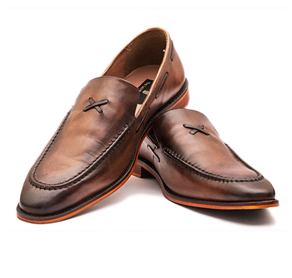 the leather box (33976) calf leather the sublime tan tapered loafers mens shoes